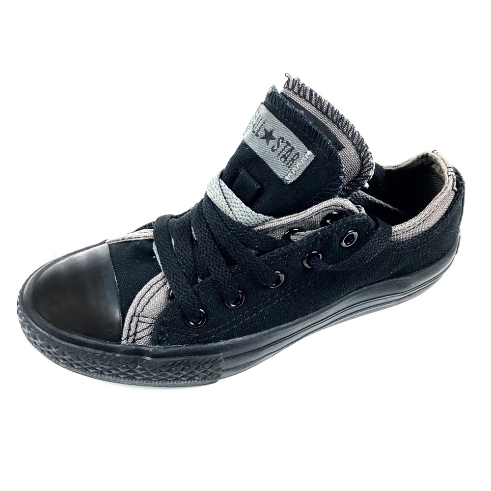 Converse Kids Black Double Tongue/Lace Sneaker Sz1